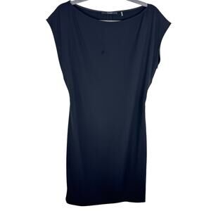 Tahari Black Cap Sleeve Lightweight Knee Length Belted Sheath Dress‎ Size 8